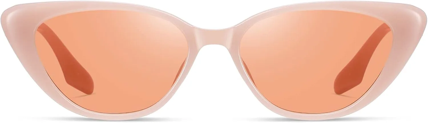 

Ретро-винтажные узкие солнцезащитные очки «кошачий глаз» для женщин в стиле 90-х, небольшие, стильные, модные, с защитой UV400, модель FZN7514 Fozono, Pink / Peach