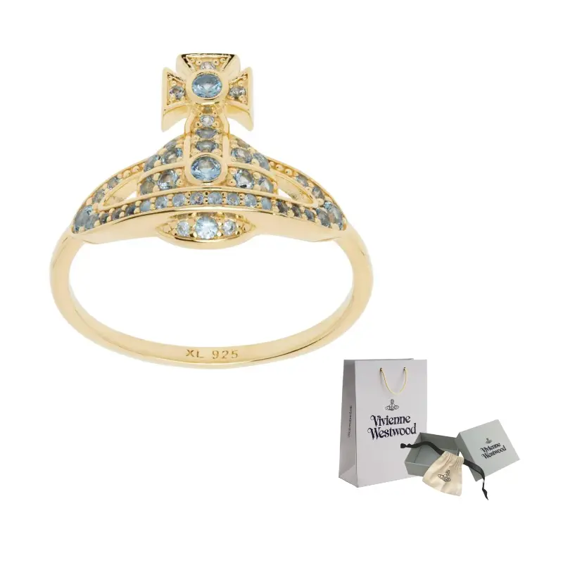 

Vivienne Westwood Кольца из переработанного серебра 925 пробы с цирконием, мужские, gold