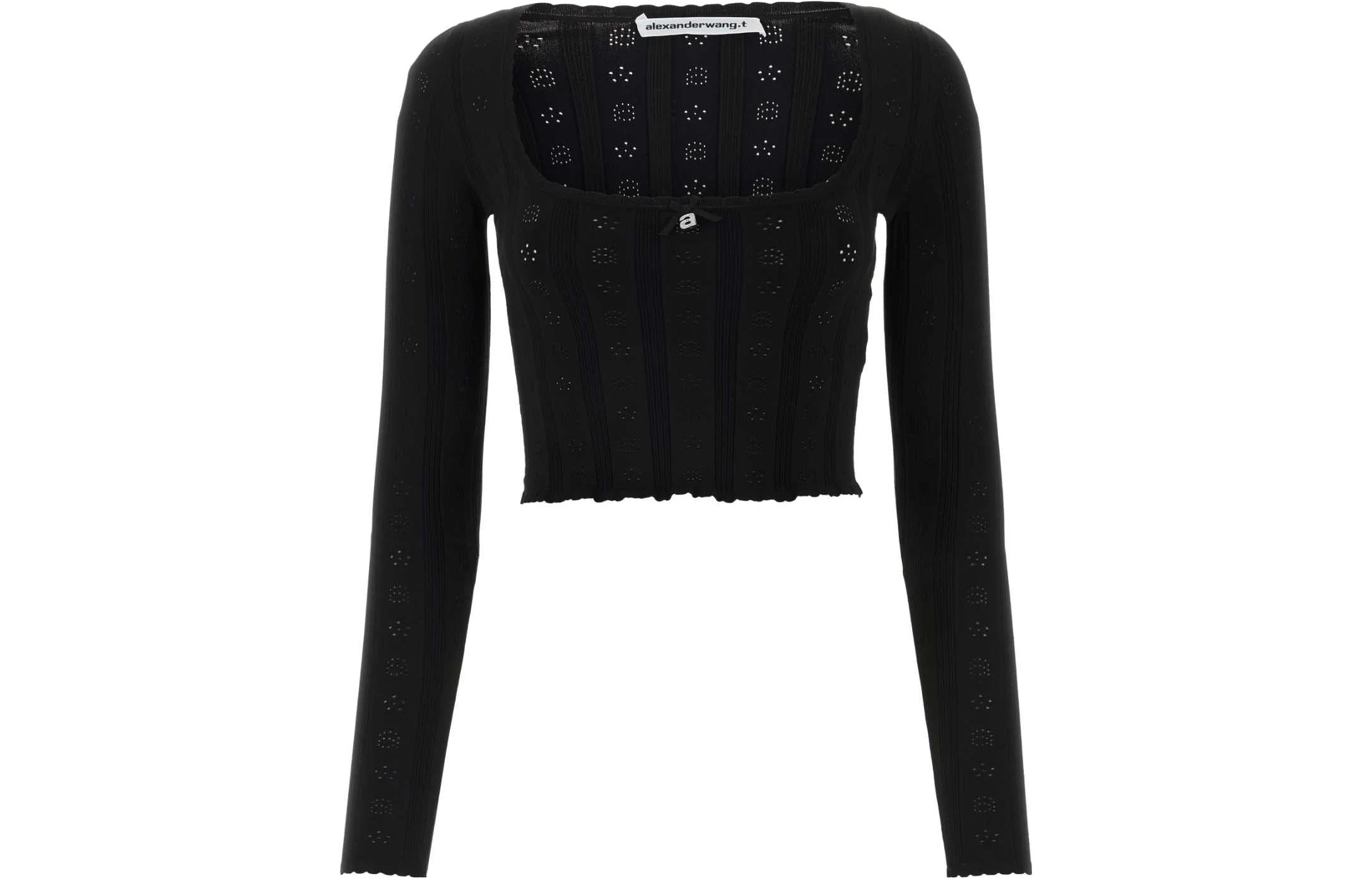 Футболка классическая женская черная Alexander Wang — фото 2