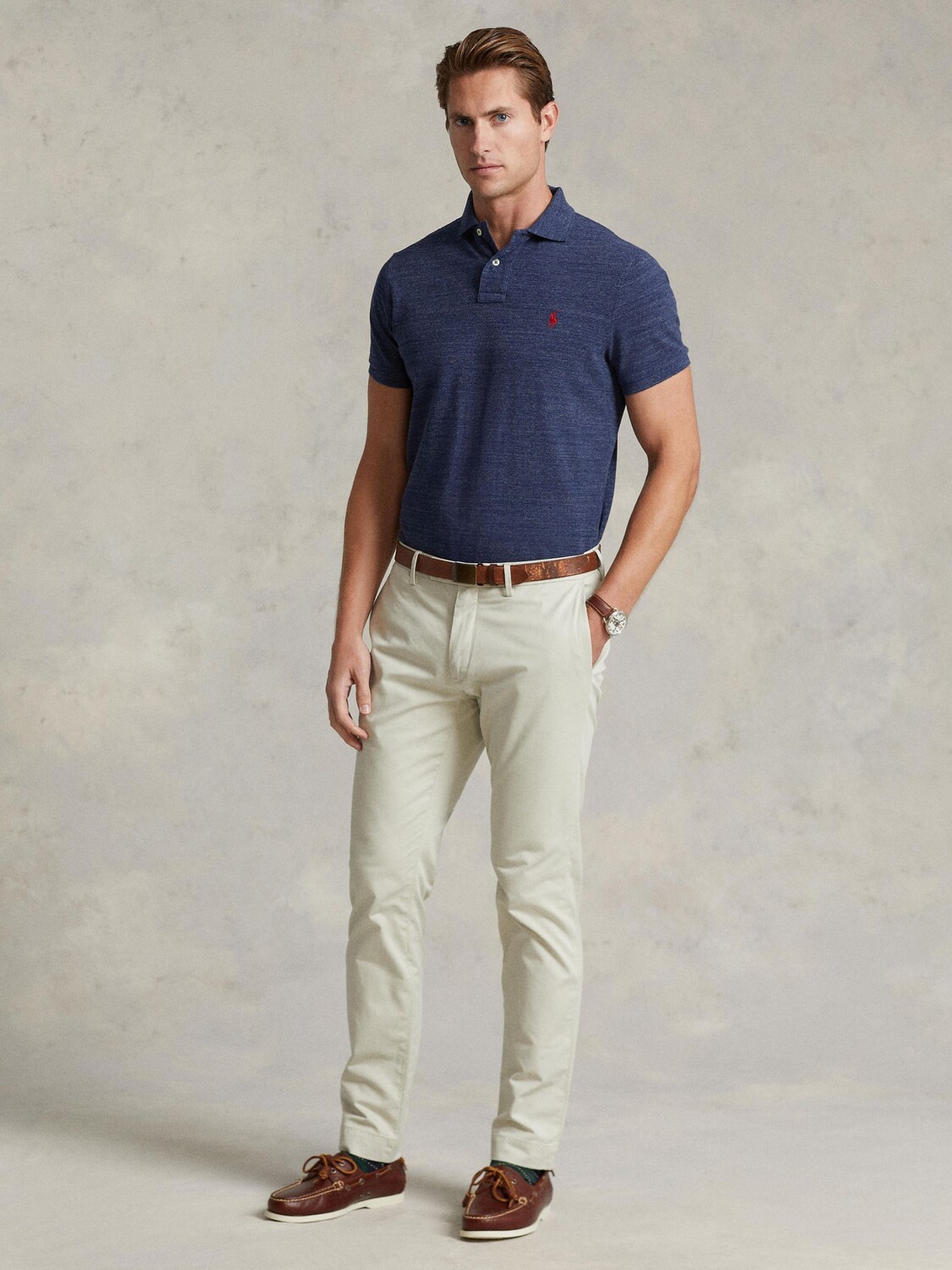 Узкая рубашка поло Polo Ralph Lauren, классический королевский вереск — фото 4