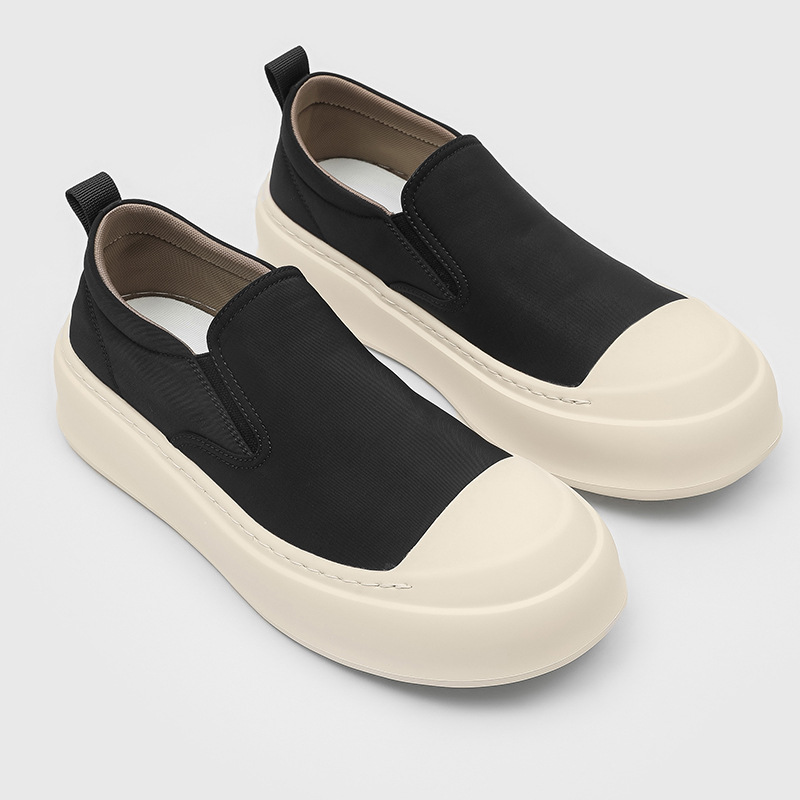 WEISHIBANGWEI Мужские лоферы черные с потайной платформой, цвет Black Hidden Wedge — фото 3