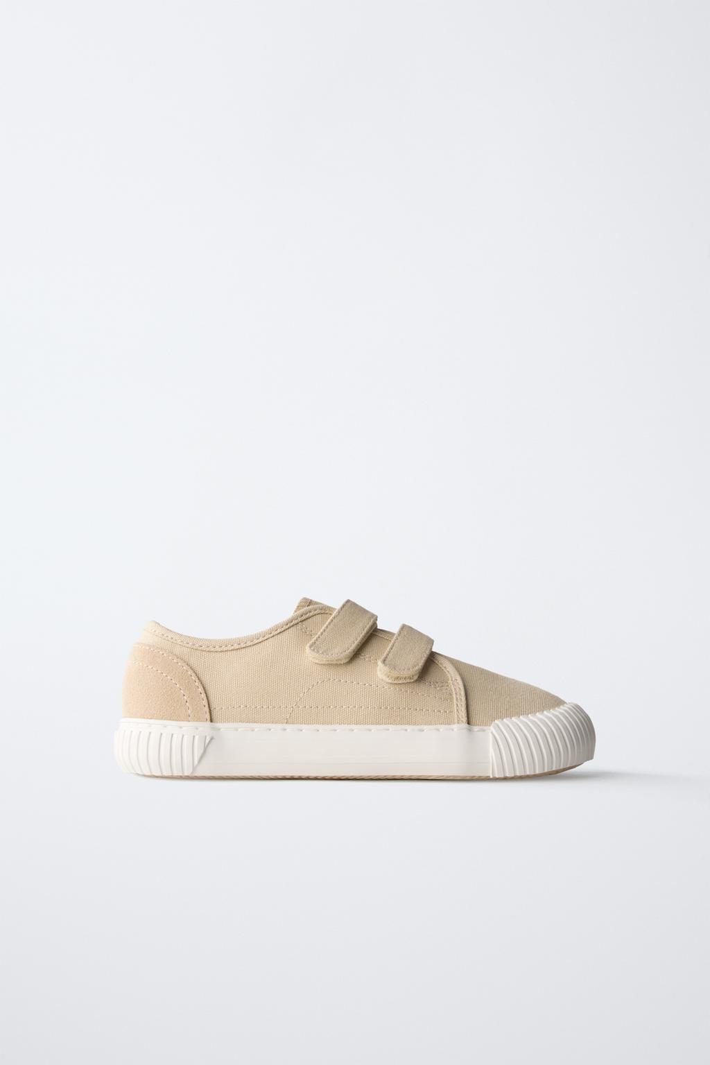 

Хлопковые кроссовки для босоножек ZARA, цвет Ecru White
