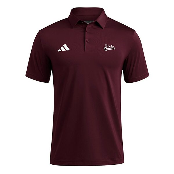 Мужская поло Mississippi State Bulldogs Ultimate 365 цвета марсала Adidas — фото 3