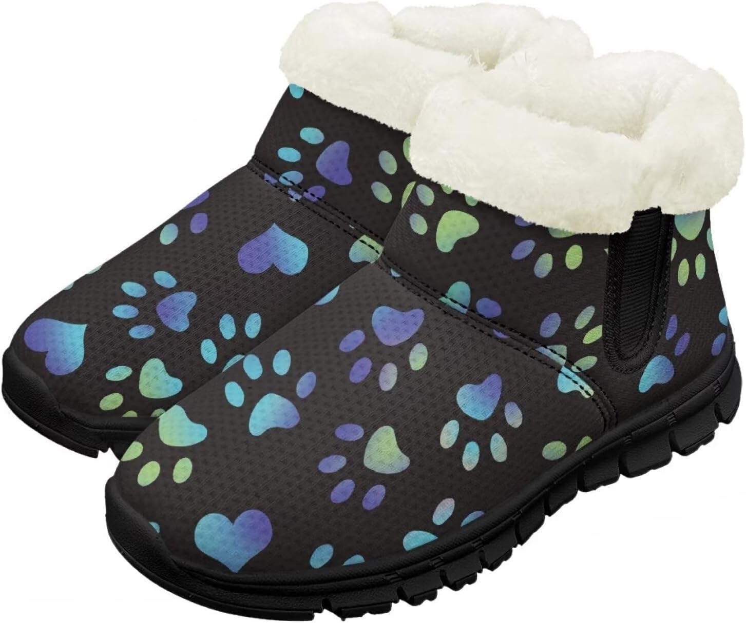 

Детские зимние сапоги теплые водонепроницаемые снежные сапожки с меховой подкладкой для мальчиков и девочек, малыш/маленький ребенок/старший ребенок Pzuqiu, Blue Dog Paws