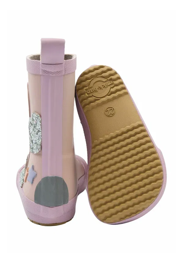 Резиновые сапоги Mikk-Line Rainbow patch barefoot, цвет терракотовая роза — фото 3