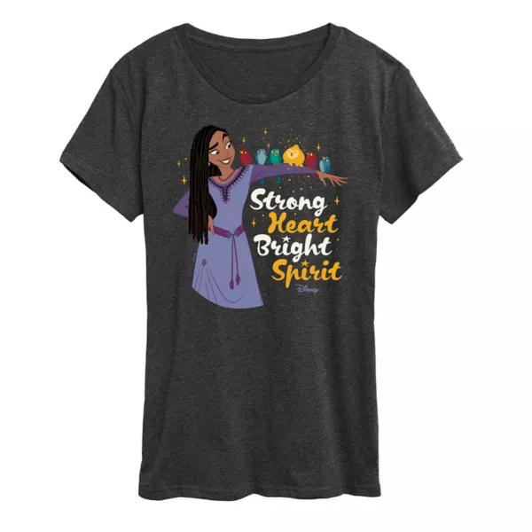 

Футболка женская с принтом "Сильное сердце" Wish Asha and Star Disney, серый