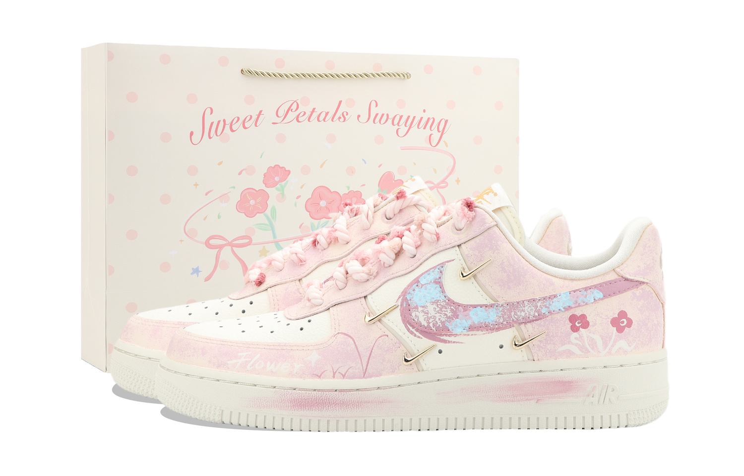 

Nike Кроссовки Air Force 1 Jiang Immersed Moon Abrasion Resistant Low top Skateboard Shoes Unisex Pink White