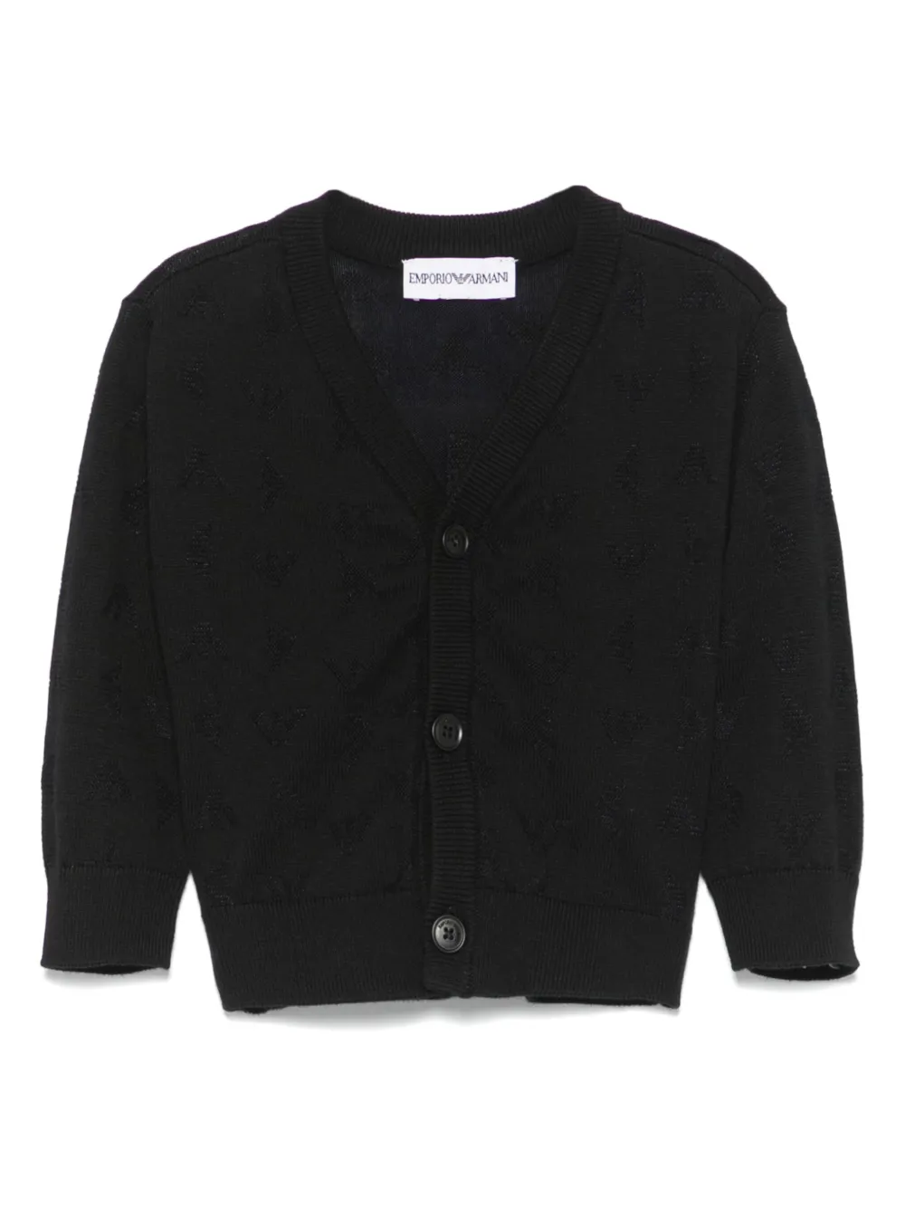 

Кардиган с жаккардовым логотипом Emporio Armani Kids, синий