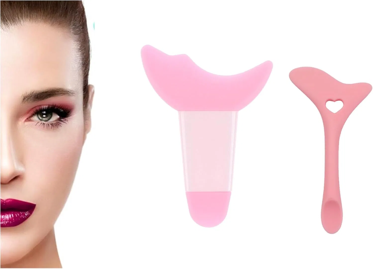 Набор для макияжа глаз из 2 предметов Silicone Pink No brand