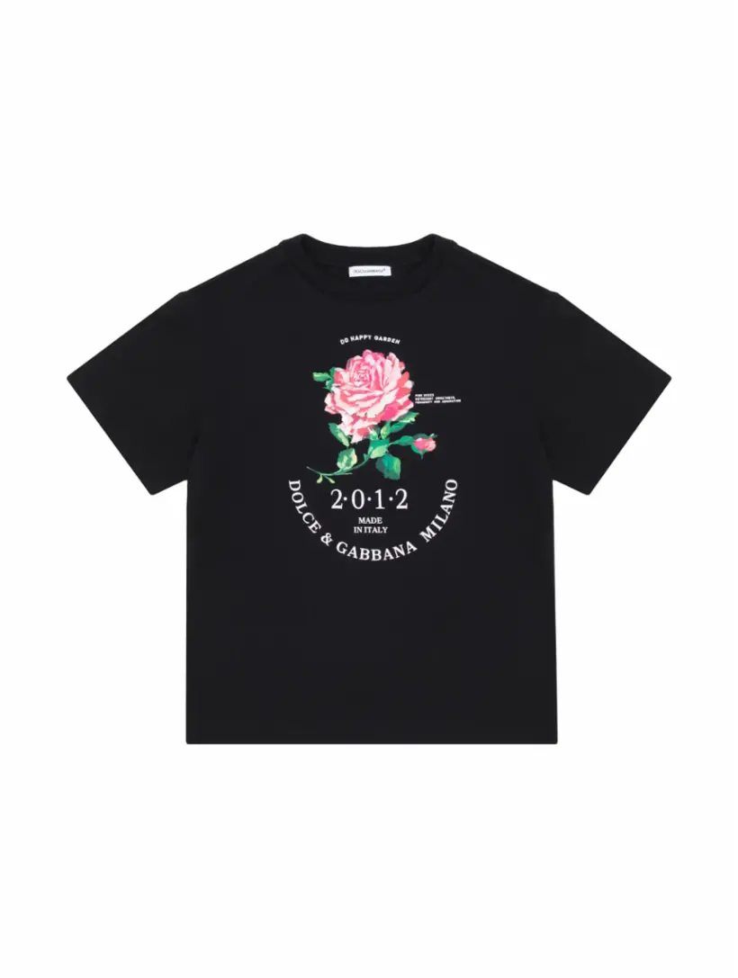 

Хлопковая футболка с принтом Dolce&Gabbana, черный