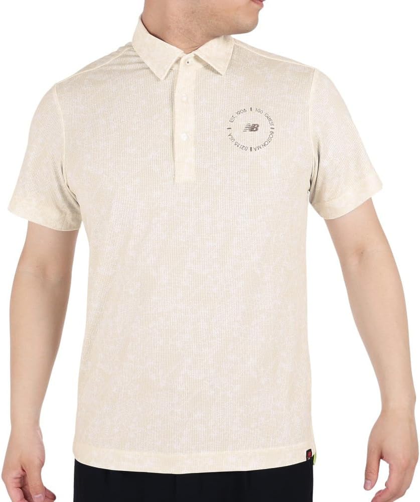 

Мужская поло-рубашка New Balance с коротким рукавом (Deimos: защита от УФ-излучения, влагоотводящие свойства, быстрое высыхание, эластичность) / для гольфа / 012-3168011, бежевый