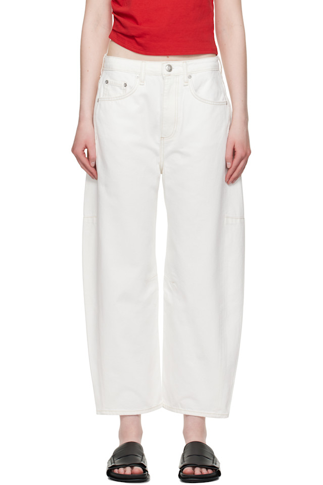

Чарли бочкообразные джинсы до щиколотки Rag & Bone, белый