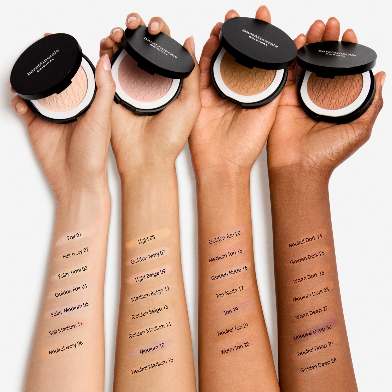 Тональный крем для лица original pressed powder mineral spf 15 Bareminerals, golden nude 16, вес 8 гр. — фото 4