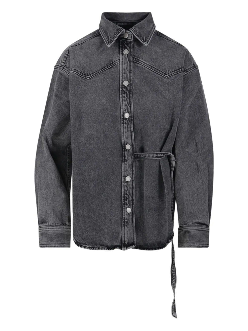 

Рубашка с застежкой на пуговицы и завязкой на талии Haikure, серый