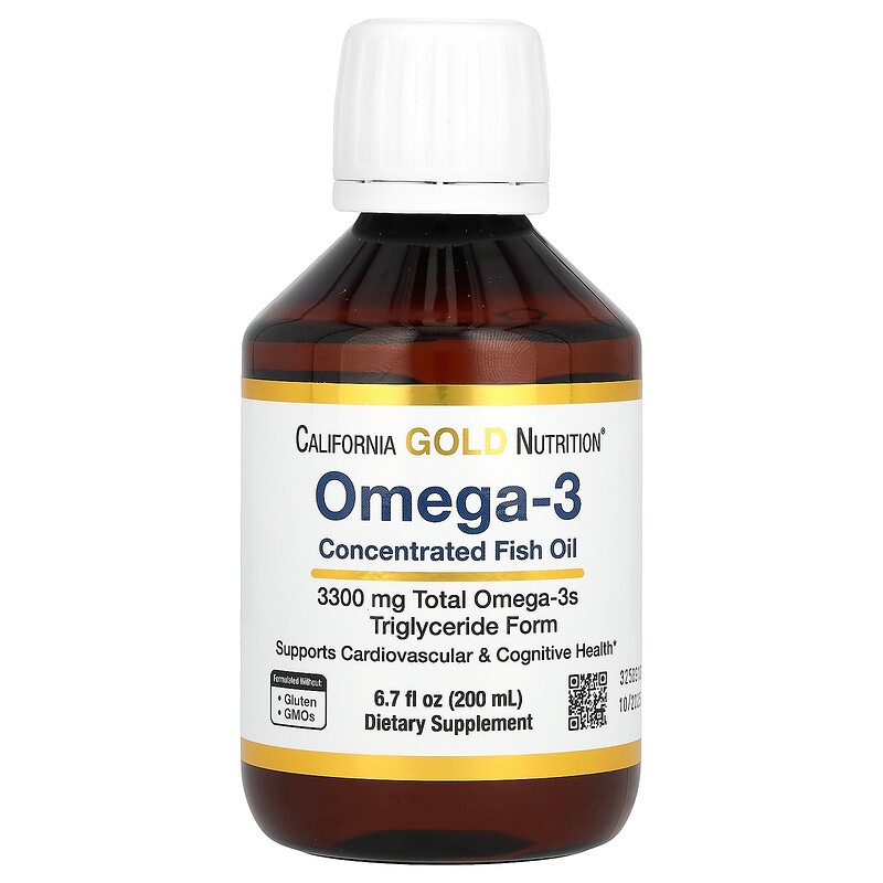 

California Gold Nutrition, норвежский рыбий жир с омега-3 повышенной силы действия, натуральный лимонный вкус, 200 мл (6,7 жидк. унции)