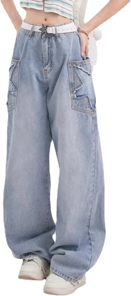 

Женские джинсы baggy Y2K с широкими штанинами и высокой посадкой Tyadorw