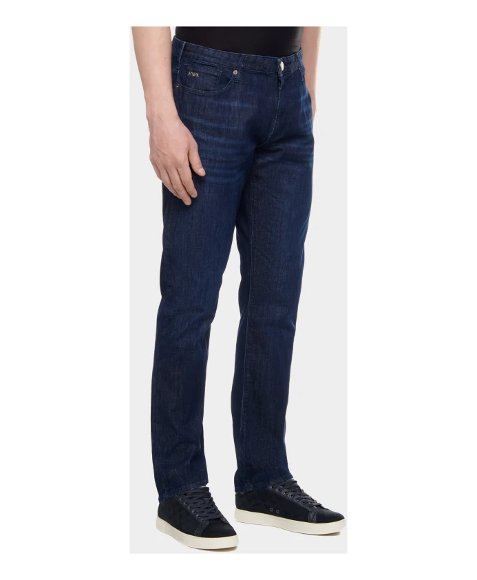 Джинсы J06 с эффектом потертости, зауженный крой, деним 8 унций. Emporio Armani, синий — фото 2