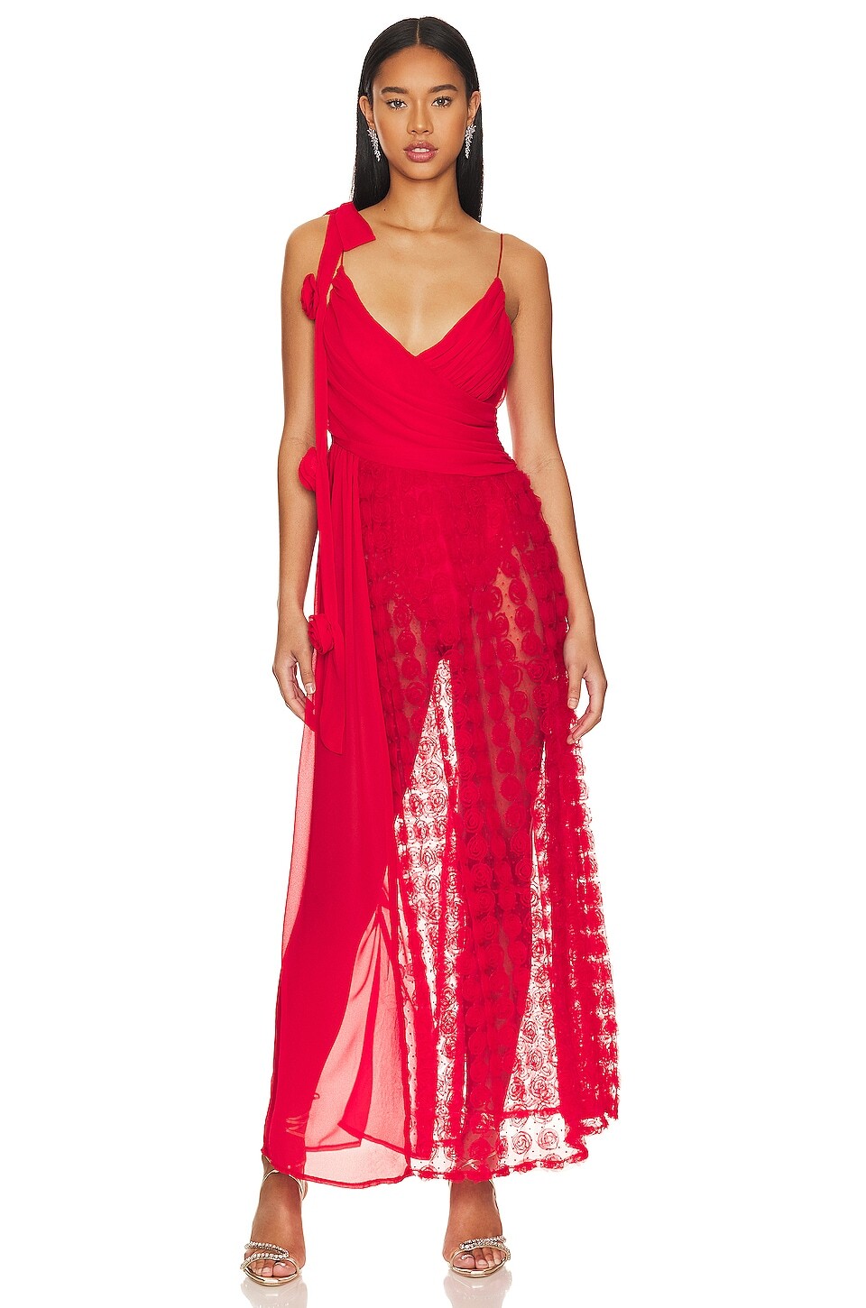 

Платье макси For Love & Lemons Hannah, красный