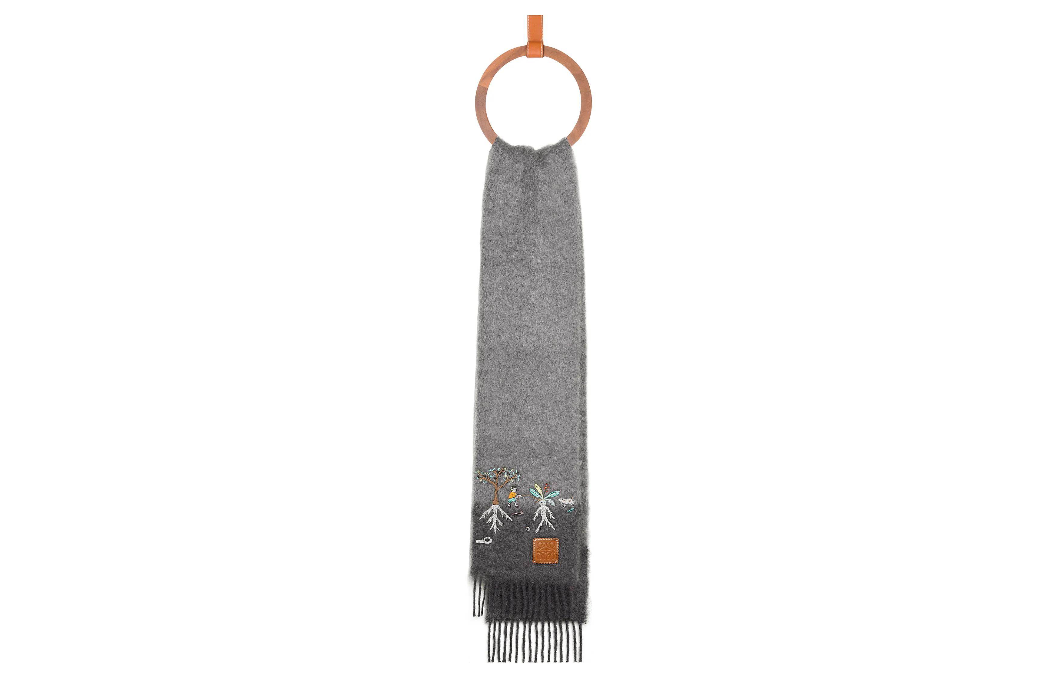 

LOEWE Шелковый шарф Фудзита, Gray
