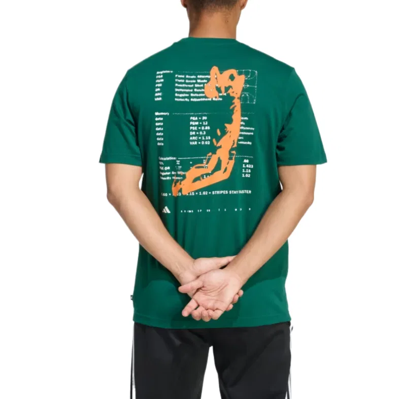 Футболка мужская University Green с круглым вырезом Adidas — фото 4