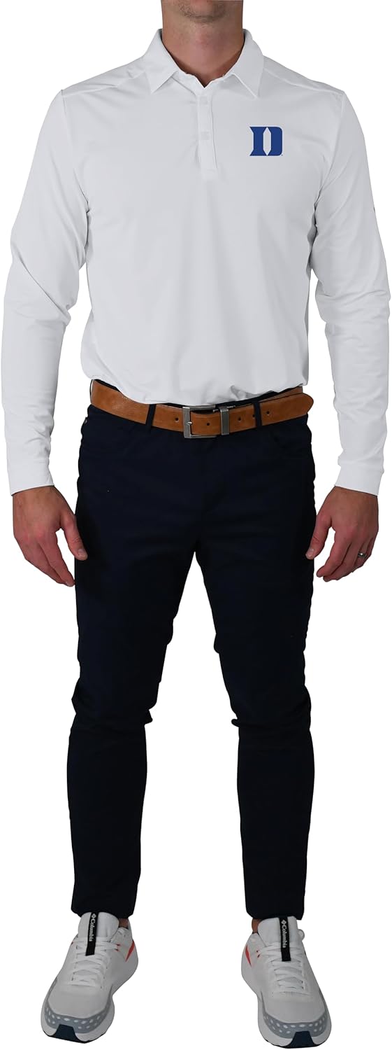 

Columbia Golf Duke Univ Men's Pin High длинная рукава поло, White