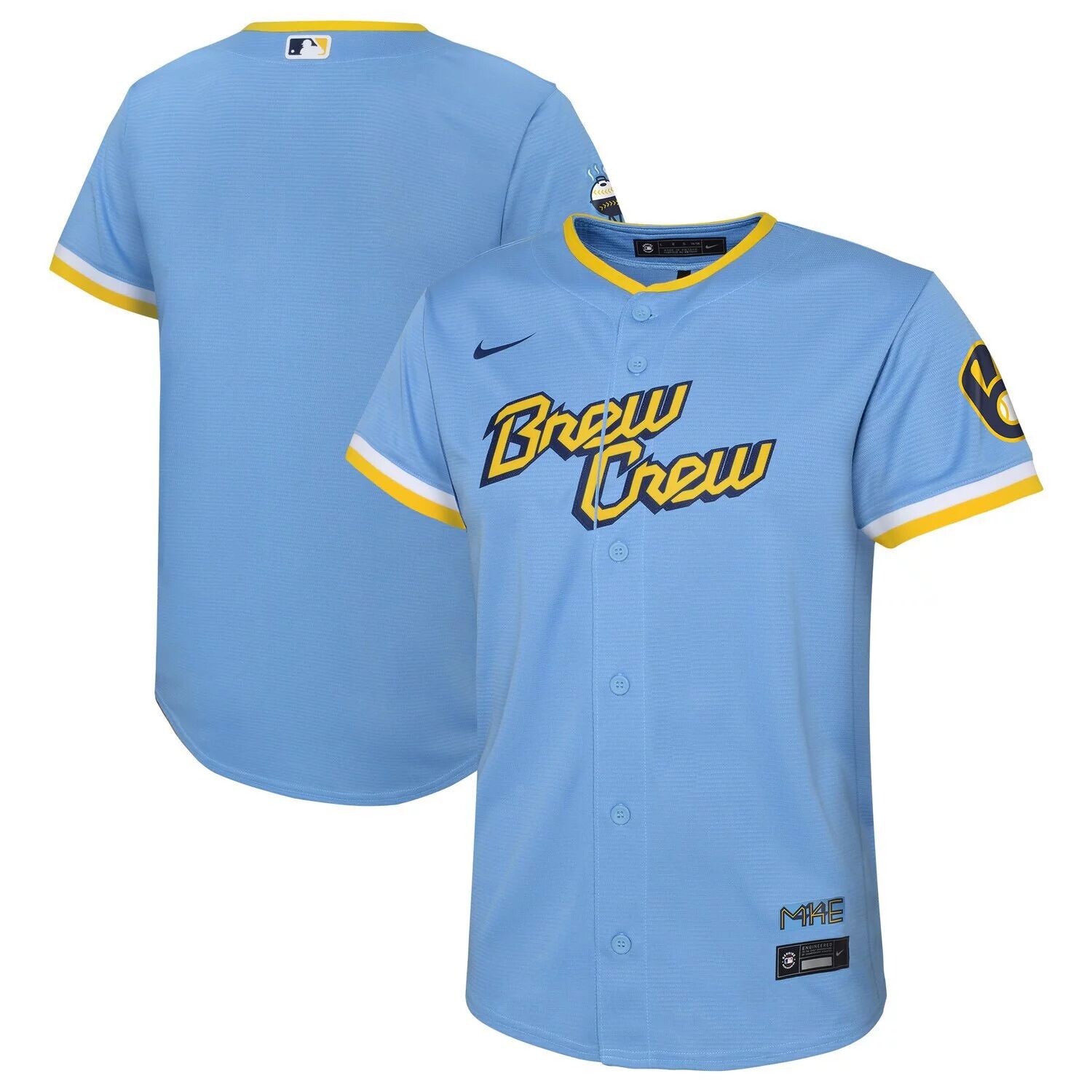 

Джерси Nike Powder Blue Milwaukee Brewers 2022 City Connect Replica Team для малышей Nike