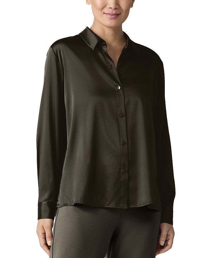 

Классическая рубашка с воротником Eileen Fisher, коричневый