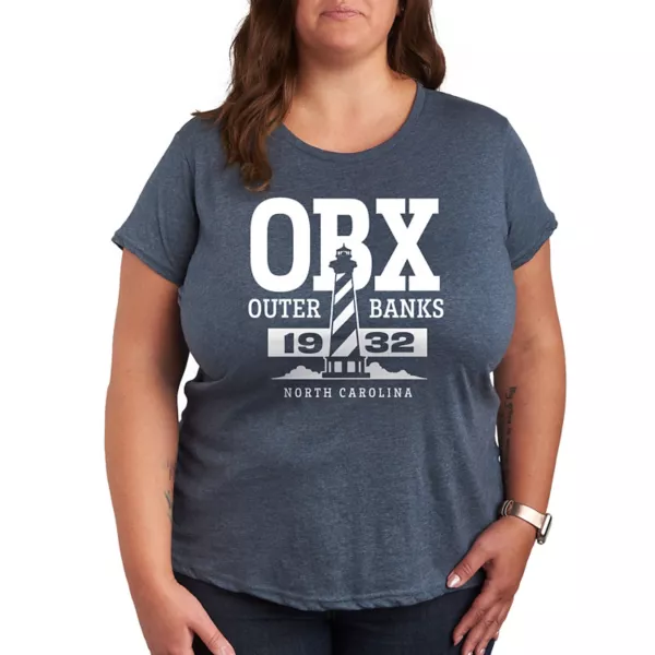 

Плюс футболка с рисунком маяка от Obx Outer Banks Unbranded, синий