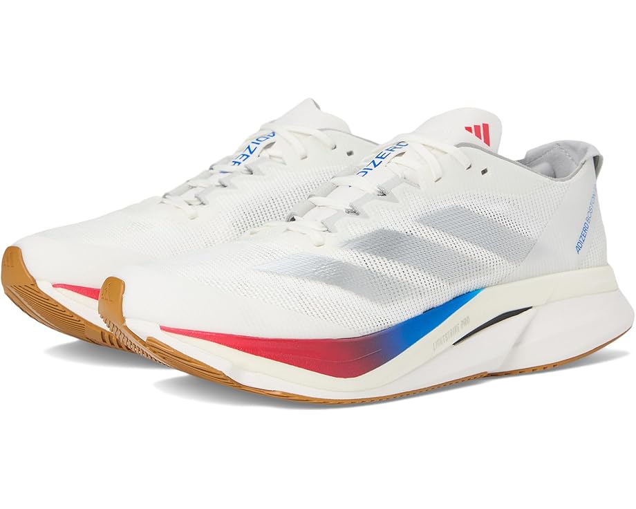 Кроссовки adidas Running adiZero Boston 12 Running Shoes, цвет White/Matte Silver/Pure Ruby