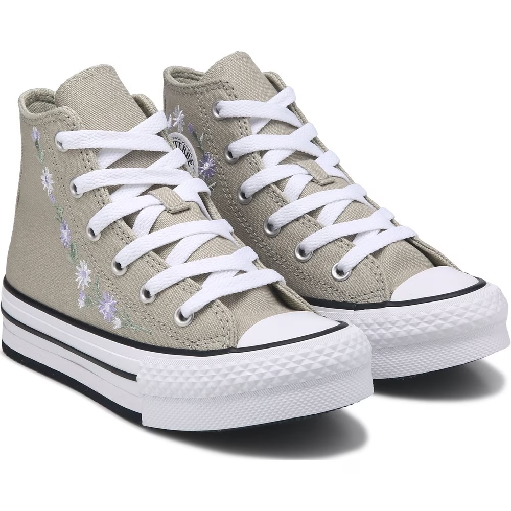 

Детские кеды на высокой подошве Chuck Taylor All Star Lift от Converse для маленьких детей, зеленый/цветочный