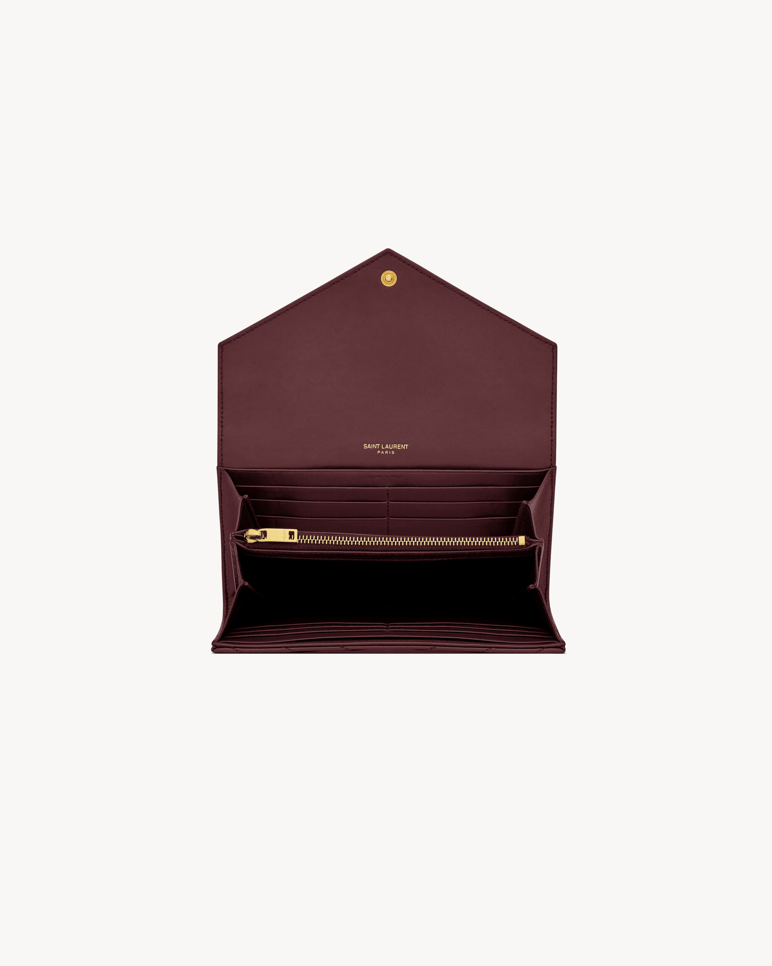 Большой кожаный кошелек с клапаном CASSANDRE MATELASSE из ягненка Saint Laurent, красный — фото 4