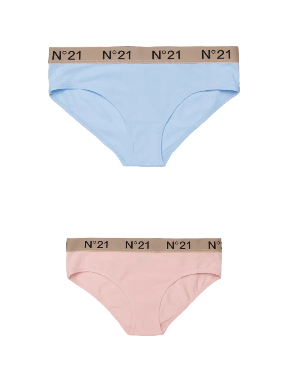 

Трусы с эластичным поясом с логотипом (набор из двух штук) Nº21 Kids, синий