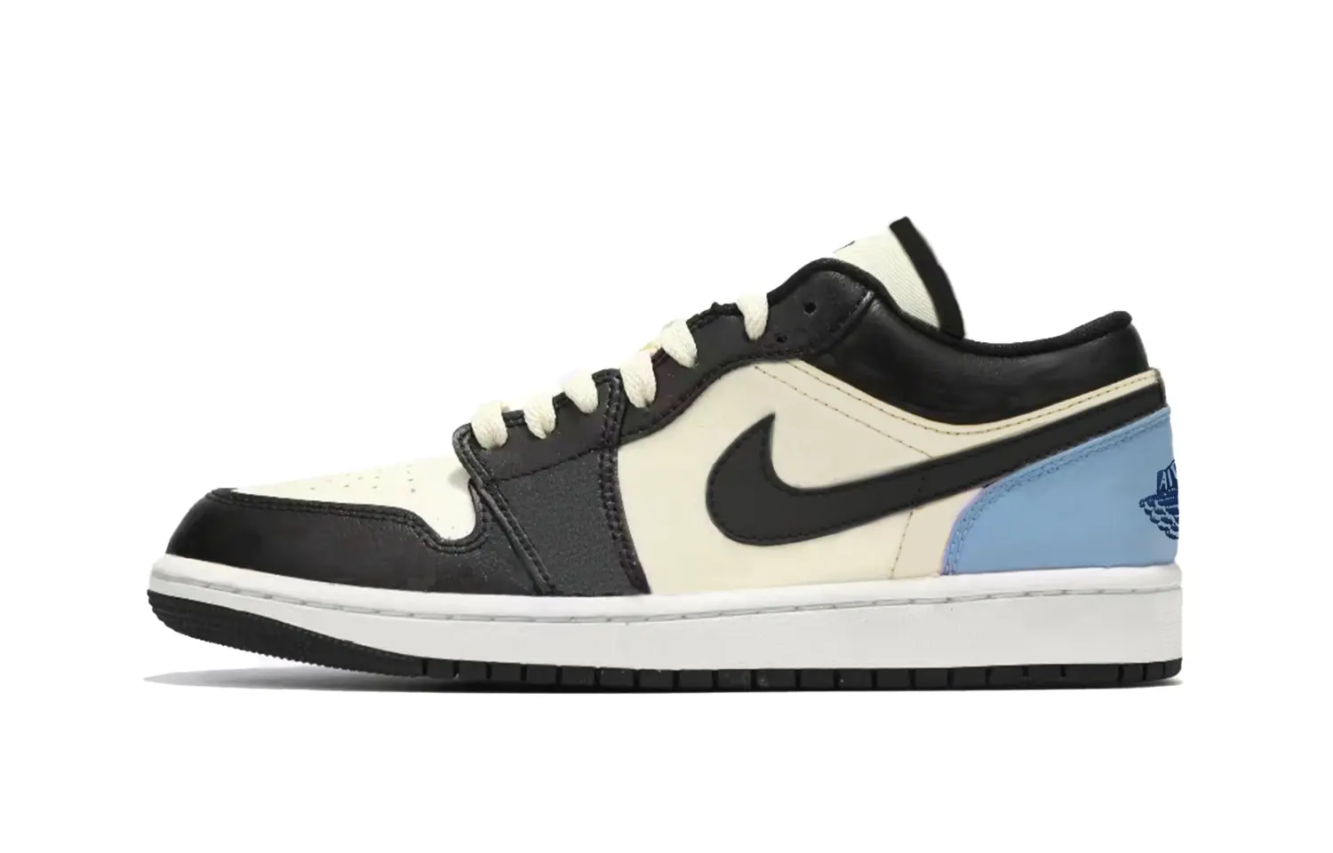 

Jordan Баскетбольные кроссовки Air 1 Low Lightning Panda Cushioning Low Top Vintage, мужские, черные, белые, синие