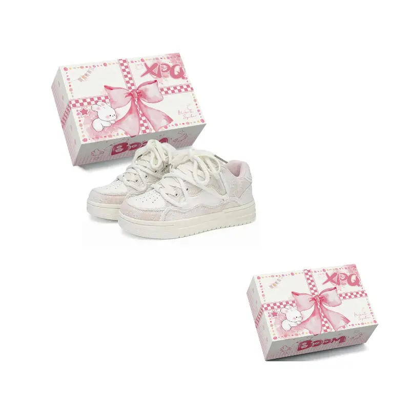 

XPQ Кроссовки для скейтборда унисекс с амортизацией и износостойкостью низкие розовые белые, цвет Pink White