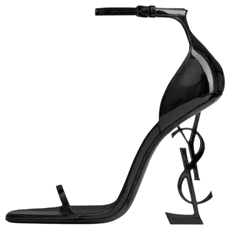 Saint Laurent Сандалии OPYUM с одним ремешком, 11 см, женские, черный