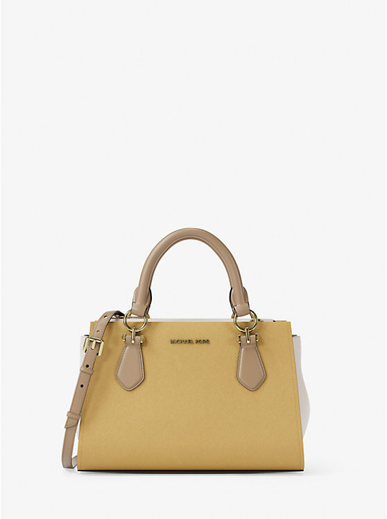 

Маленькая сумка-мессенджер Marilyn из сафьяновой кожи с цветными блоками Michael Kors, мультиколор
