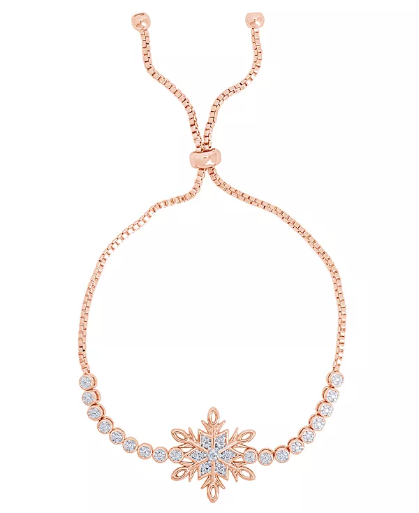 

Регулируемый браслет с бриллиантами и снежинками, покрытый розовым золотом Macy'S, pink