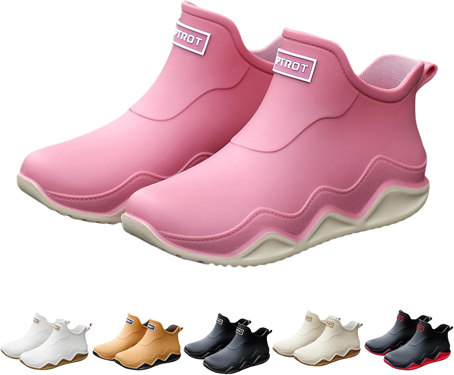 

Модные дождевые ботинки Gezolligheid для мужчин и женщин, пара, противоскользящие, износостойкие, водонепроницаемые, для работы на улице, рыбалки и путешествий, розовый