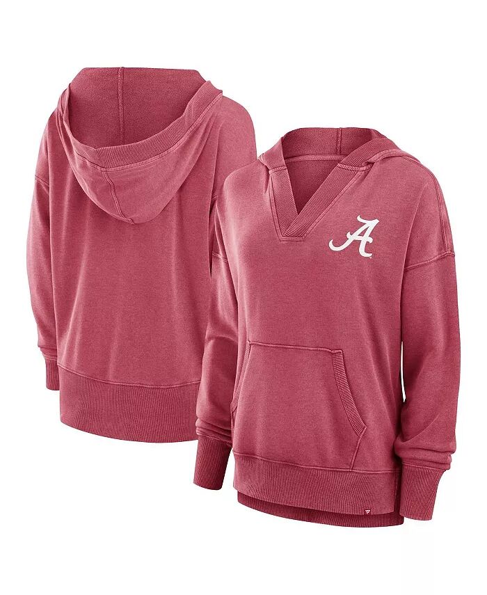 

Женская толстовка с капюшоном Crimson Alabama Crimson Tide Initiative Snow Wash French Terry с V-образным вырезом Fanatics