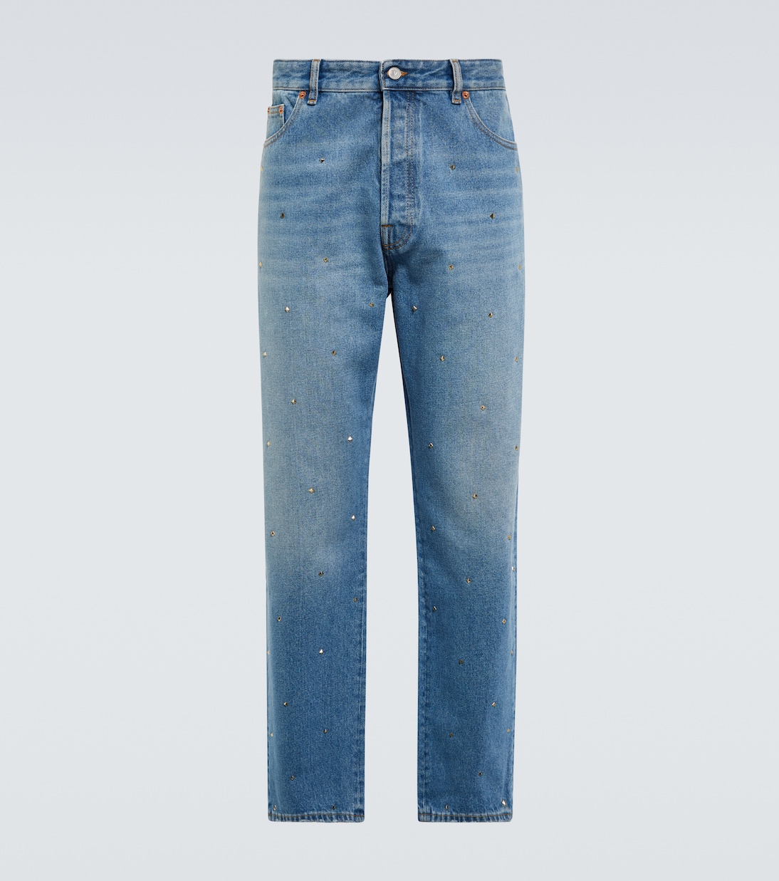 

Джинсы Rockstud из хлопкового денима Valentino, Medium Blue Denim