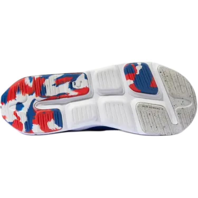 Амортизирующие дышащие низкие детские кроссовки Oxford Blue Kids' DECATHLON, Oxford Blue/Серо-голубой/Огненно-красный — фото 4