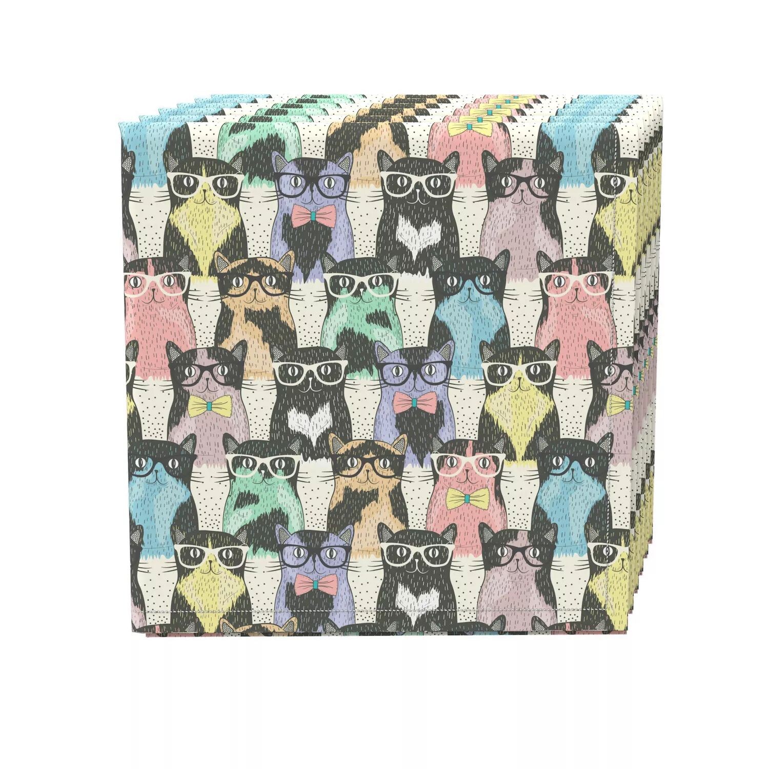 

Набор салфеток, 100 % полиэстер, набор из 4 шт., 18x18 дюймов, Smarty Cats