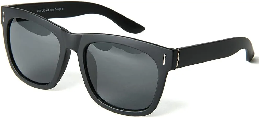 

Солнцезащитные очки Corciova с поляризацией, модные для мужчин и женщин, 2025 год, для вождения, рыбалки, 100% защита от УФ-излучения, 122 Matte Black Frame Grey Lens