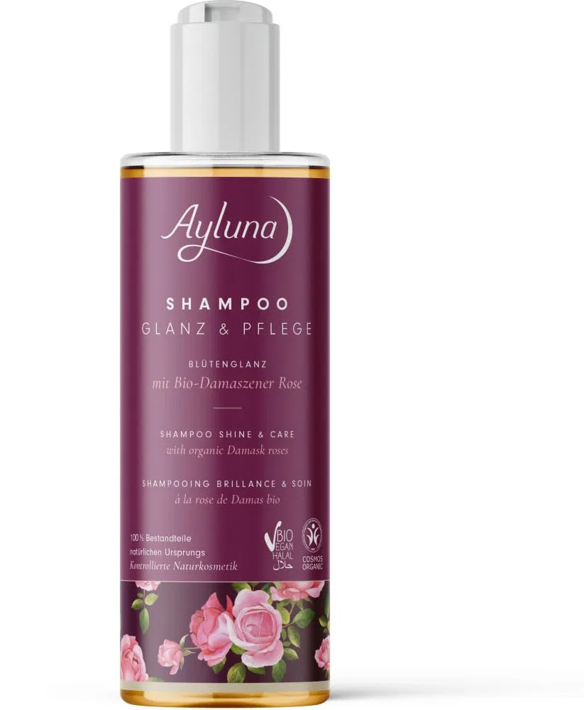 Шампунь «Shine & Care Flower Shine» с дамасской розой, 2 x 250 мл Ayluna