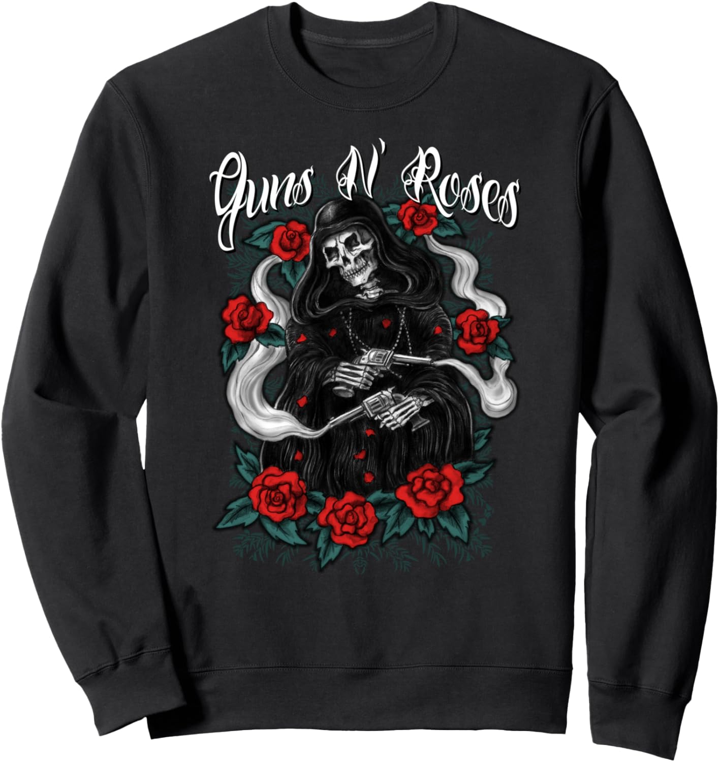 

Официальная толстовка Guns N' Roses Roses Reaper, черная, Черный, Официальная толстовка Guns N' Roses Roses Reaper, черная