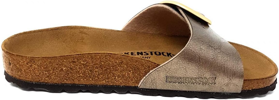Женские сандалии Birkenstock Madrid с открытым носком, черно-белая кожа — фото 2