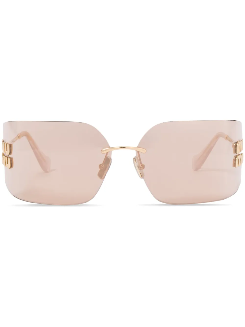 

Солнцезащитные очки Runway в квадратной оправе Miu Miu Eyewear, золотой
