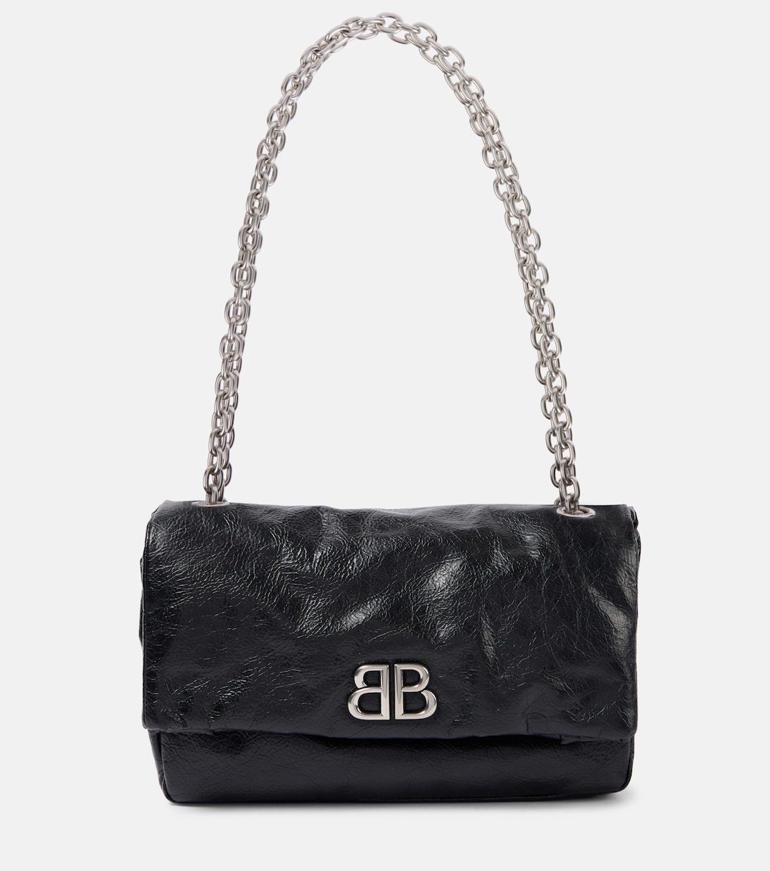 

Средняя кожаная наплечная сумка Monaco Balenciaga, черный