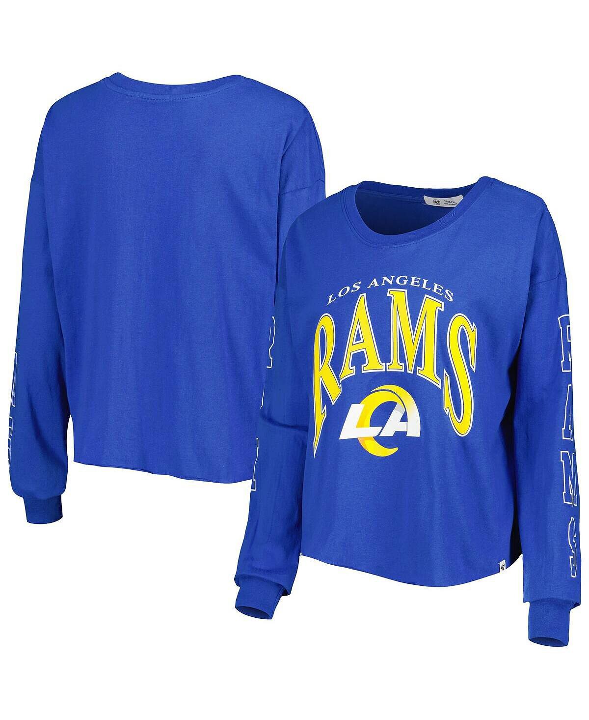 

Женская укороченная футболка с длинным рукавом Royal Los Angeles Rams Skyler Parkway '47 Brand