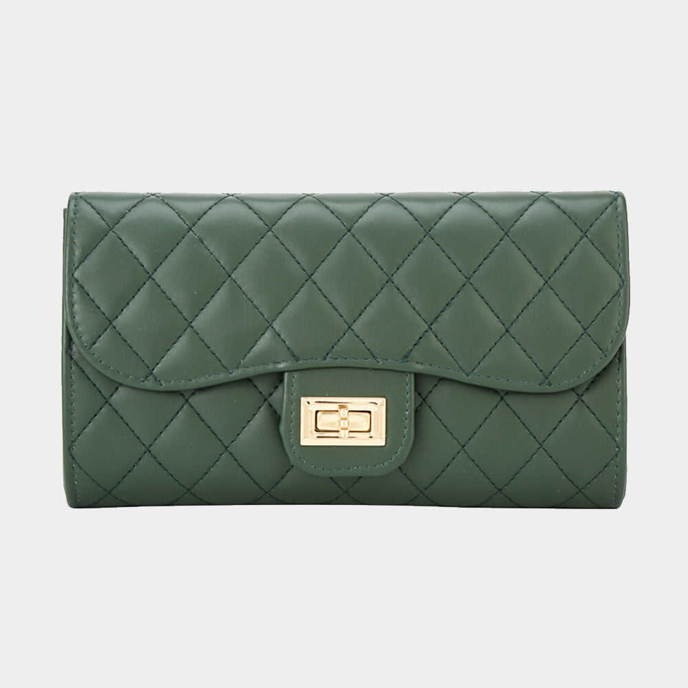 

Стеганый вечерний клатч с клапаном FASHNZFAB
